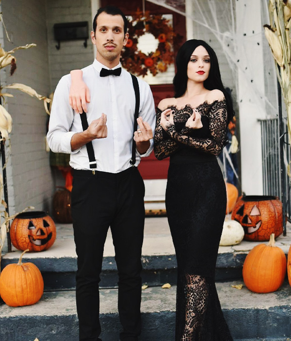 Gomez and Morticia Addams Couples Halloween Costume