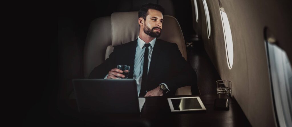 Entrepreneur on Private Jet