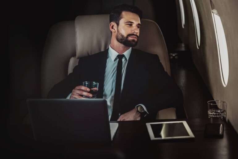 Entrepreneur on Private Jet
