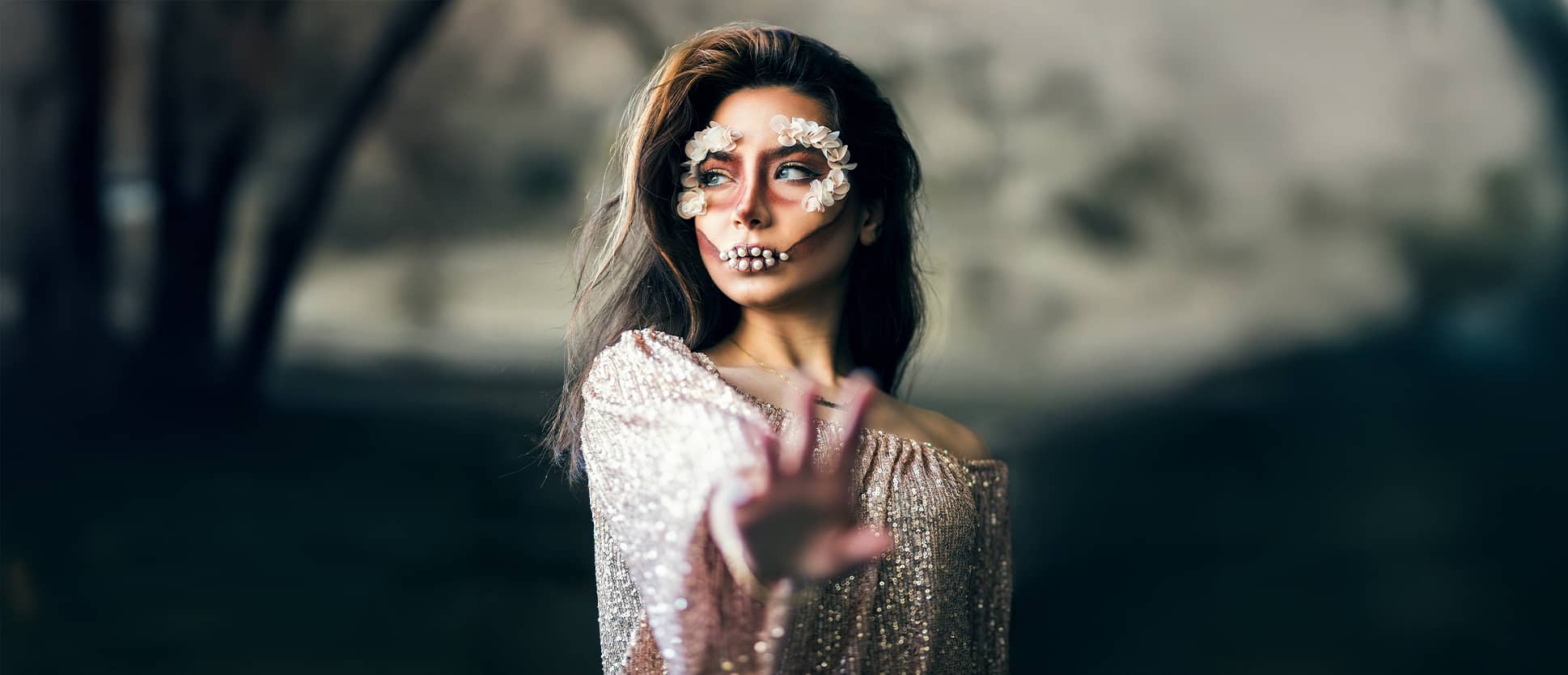 Woman in Halloween Makeup